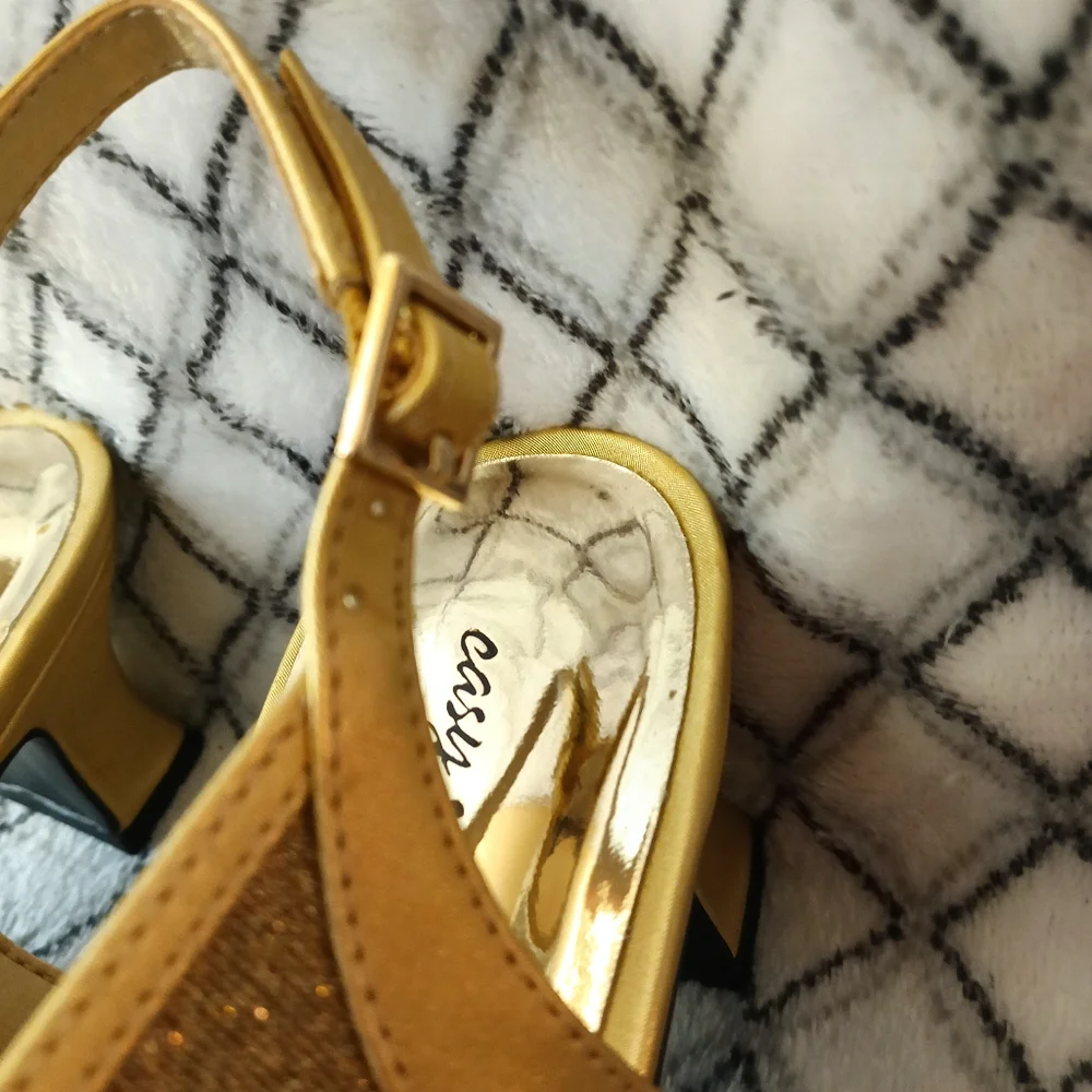 New!! EASY STREET Size 10 gold low heels Dance Flex - Picture 5 of 9